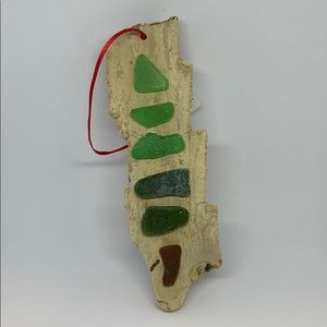 Sea glass tree on driftwood